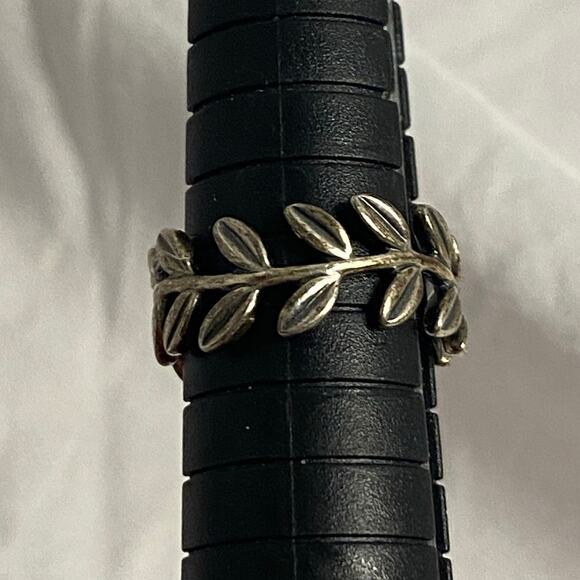 Boho Olive Leaf Band Ring Silver 925 Pandora Size 6 - Picture 7 of 7
